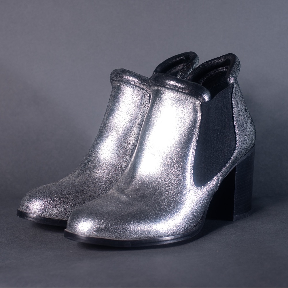 Edith Bootie by To Be Announced in Pewter Leather